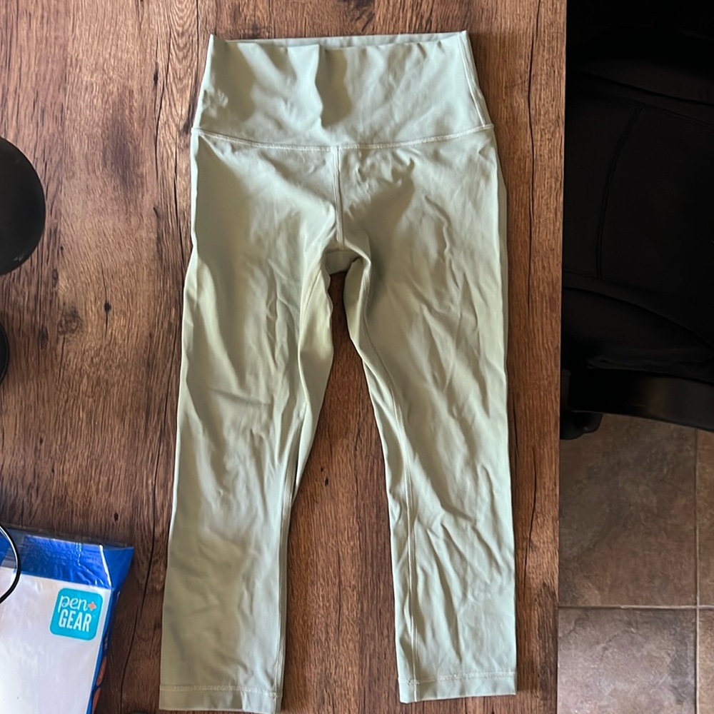 Light Green Lululemon Align High-rise cropped yoga pants